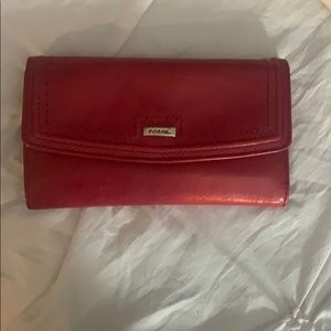 Red Fossil Wallet